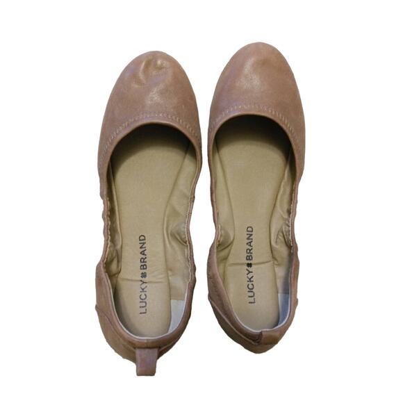 Lucky Brand Women 7.5 Eleesia Ballet Flats Slip On Shoe Leather Minimal Classic - Picture 1 of 9